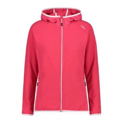 Polar z kapturem dla kobiet CMP. Czerwone bluzy sportowe damskie CMP, bez wzorów, z polaru, z kapturem, narciarskie. Za 349.40 zł.