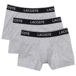 Bokserki Lacoste szare, zestaw 3 sztuk. Szare bokserki męskie Lacoste, m, bez wzorów, z bawełny. Za 206.75 zł.