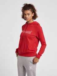 Damska bluza z kapturem Hummel Noni 2.0. Czerwone bluzy damskie Hummel, na wiosnę, s, bez wzorów, z bawełny, z kapturem. Za 252.50 zł.