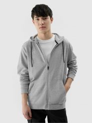 4F Bluza dresowa rozpinana z kapturem męska - chłodny jasny szary XL. Szare bluzy męskie 4f, m, bez wzorów, z bawełny, z kapturem. W wyprzedaży za 129.99 zł.