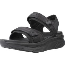 Sandały SKECHERS DLUX WALKER ADORE Czarny. Czarne sandały damskie Skechers, bez wzorów, z tkaniny, bez obcasa, bez zapięcia. Za 233.99 zł.