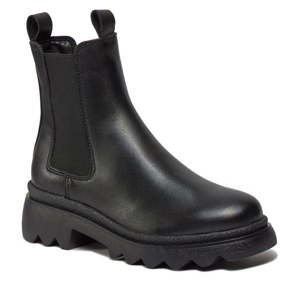Sztyblety Tamaris. Czarne botki damskie Tamaris, bez obcasa, na płaskiej podeszwie, bez zapięcia. Za 309.99 zł.
