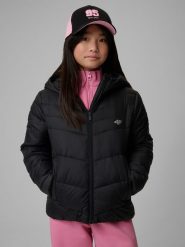 4F Kurtka z wypełnieniem syntetycznym dziewczęca - czarna 146 (10-11 lat). Czarne kurtki i płaszcze dla dziewczynek 4f, bez wzorów, z materiału, bez kaptura. Za 179.99 zł.