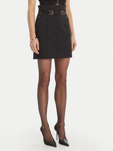 Elisabetta Franchi Spódnica mini GO-167-61E2-V320 Czarny Regular Fit. Czarne spódnice damskie Elisabetta Franchi, bez wzorów, z syntetyku, mini. Za 1,359.00 zł.