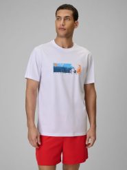 Чоловічий T-shirt regular з принтом - білий. T-shirty męskie 4f, xxl, bez wzorów, bez kołnierzyka. Za 699.90 zł.
