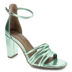 Zielone Sandały Marco Tozzi Eleganckie Buty Na Obcasie. Zielone klapki damskie Marco Tozzi, bez wzorów, eleganckie, bez obcasa, na obcasie. Za 189.00 zł.