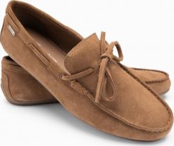 Ombre Mokasyny buty męskie skórzane z rzemykiem i podeszwą driver - brązowe V3 OM-FOCS-0150 41. Brązowe mokasyny męskie Ombre. Za 139.99 zł.