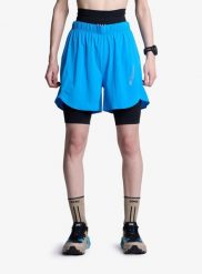 Spodenki do biegania damskie X-Bionic Corefusion Run Discover Shorts. Niebieskie szorty sportowe damskie X Bionic, l, bez wzorów, z materiału, do biegania. Za 302.49 zł.