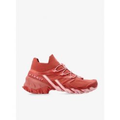 Buty turystyczne damskie Mammut Aegility Pro Mid. Czerwone obuwie sportowe damskie Mammut, bez wzorów, trekkingowe. W wyprzedaży za 639.25 zł.
