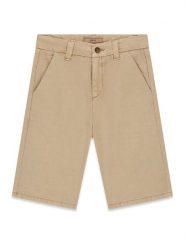 Guess Kids Spodnie materiałowe 182569 Beżowy Regular Fit. Brązowe spodnie materiałowe dla chłopców Guess Kids, z aplikacjami, z materiału. Za 234.99 zł.