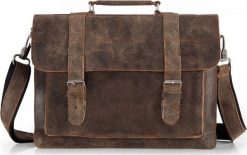 Solome BRĄZOWA SKÓRZANA TORBA LISTONOSZKA NA RAMIĘ SOLOME. Brązowe torby na ramię męskie Solome, bez wzorów, na ramię. Za 349.00 zł.