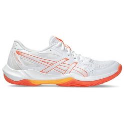 Damskie buty halowe Asics Gel-Rocket 12. Białe obuwie sportowe damskie Asics, bez wzorów, z gumy, na fitness i siłownię. Za 338.00 zł.