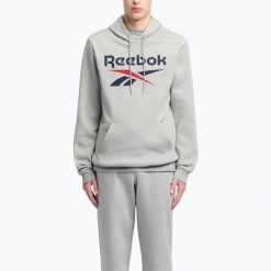 Bluza męska Reebok Identity Big Logo Fleece Hoodie. Szare bluzy męskie Reebok, m, bez wzorów, bez kaptura. W wyprzedaży za 222.15 zł.