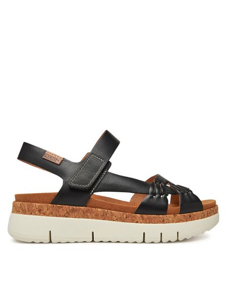 Pikolinos Sandały W4N-0968 Czarny. Czarne sandały damskie Pikolinos, bez wzorów, ze skóry, bez obcasa, na płaskiej podeszwie, bez zapięcia. Za 399.99 zł.