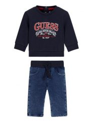 Guess Komplet bluzka i spodnie I6BG02 K5804 Granatowy Regular Fit. Niebieskie t-shirty dla chłopców Guess, z aplikacjami, z bawełny, bez ramiączek. Za 264.99 zł.