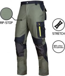 PROCERA SPODNIE zielone elastyczna tkanina typu stretch splot RIP-STOP kieszeni nakolannikowe 98% bawełna % spandex g/m 54. Zielone spodnie sportowe męskie PROCERA, m, bez wzorów, z bawełny. Za 101.06 zł.