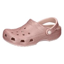 Buty do chodzenia damskie Crocs Classic Glitter Clog. Czerwone klapki damskie Crocs, bez wzorów, z gumy, bez obcasa. W wyprzedaży za 210.60 zł.