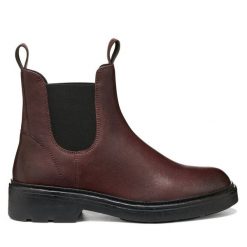 Sztyblety Geox. Czarne botki damskie Geox, bez obcasa, na płaskiej podeszwie, bez zapięcia. Za 499.99 zł.