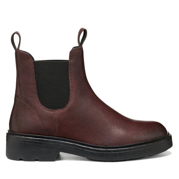 Sztyblety Geox. Czarne botki damskie Geox, bez obcasa, na płaskiej podeszwie, bez zapięcia. Za 499.99 zł.