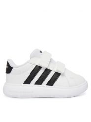 Adidas Sneakersy Grand Court 3.0 Bubble Shoes Infants JS4906 Biały. Białe buty sportowe dziewczęce Adidas, bez wzorów, ze skóry, bez zapięcia. Za 139.99 zł.