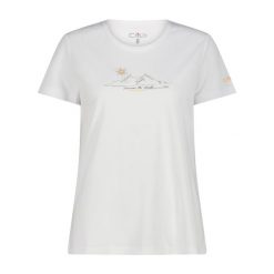 Koszulka damska turystyczna CMP 38T6656. Białe koszulki sportowe damskie CMP, xl, bez wzorów, sportowe, bez kołnierzyka. Za 143.50 zł.