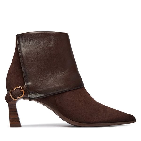 Botki Hispanitas. Brązowe botki damskie Hispanitas, bez obcasa, na słupku, bez zapięcia. Za 859.99 zł.