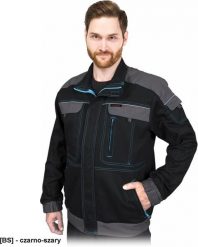 Reis - Bluza ochronna CORTON, stójka tkana 100% bawełna 260 g/m2 6 kieszeni elementy odlaskowe czarno-szary 2XL. Brązowe bluzy męskie Reis, m, bez wzorów, z bawełny, bez kaptura. Za 134.96 zł.