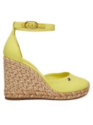 Tommy Hilfiger Espadryle Flag High Wedge Espad Closed Toe FW0FW09225 Żółty. Żółte espadryle damskie Tommy Hilfiger, bez wzorów, z materiału, bez obcasa, bez zapięcia. Za 409.99 zł.