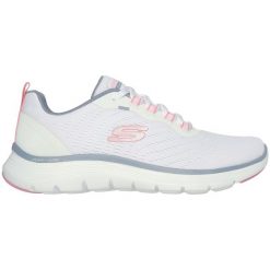 Buty damskie SKECHERS Flex Appeal 5.0 New Path. Białe obuwie sportowe damskie Skechers, bez wzorów, trekkingowe, Skechers Sport. Za 249.99 zł.