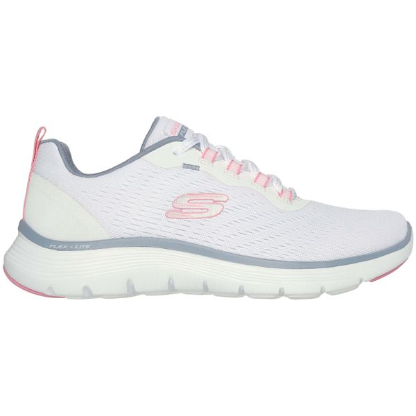 Buty damskie SKECHERS Flex Appeal 5.0 New Path. Białe obuwie sportowe damskie Skechers, bez wzorów, trekkingowe, Skechers Sport. Za 249.99 zł.