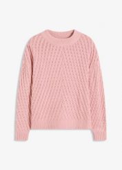Sweter. Czerwone swetry damskie bonprix, bez wzorów, bez kołnierzyka, bez ramiączek, bez kaptura. Za 107.99 zł.
