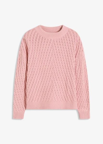 Sweter. Czerwone swetry damskie bonprix, bez wzorów, bez kołnierzyka, bez ramiączek, bez kaptura. Za 99.99 zł.