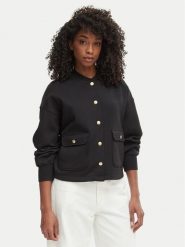 Tommy Hilfiger Bluza WW0WW48730 Czarny Relaxed Fit. Czarne bluzy damskie Tommy Hilfiger, xl, bez wzorów, z bawełny, bez kaptura. Za 699.99 zł.