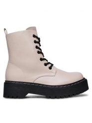 Jenny Fairy Trzewiki WSD1916-01M Czerwony. Czerwone botki damskie Jenny Fairy, ze skóry, bez obcasa, na płaskiej podeszwie, bez zapięcia. Za 139.99 zł.