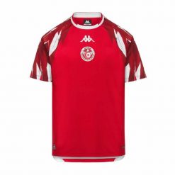 Koszulka wyjazdowa Tunezja Coupe du Monde 2026. Białe koszulki sportowe męskie Kappa, l, bez wzorów, z materiału, bez kołnierzyka, bez ramiączek, do piłki nożnej. Za 415.00 zł.
