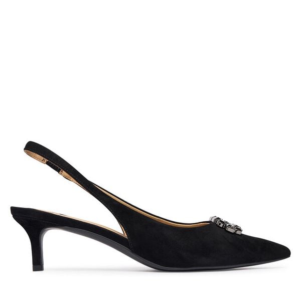Czółenka LAUREN RALPH LAUREN. Czarne czółenka damskie Lauren Ralph Lauren, bez wzorów, bez obcasa, bez zapięcia. Za 769.99 zł.