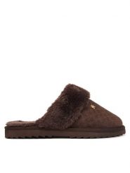 Tommy Hilfiger Kapcie Th Premium Shearling Shoes FW0FW09947 Brązowy ciemny. Brązowe kapcie damskie Tommy Hilfiger, bez wzorów. Za 409.99 zł.