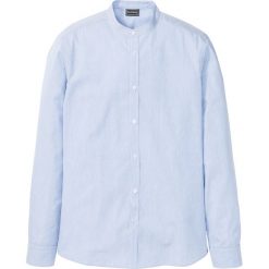Koszula z długim rękawem i stójką Slim Fit bonprix niebieski w paski. Koszule męskie marki bonprix. Za 89.99 zł.