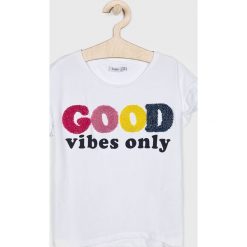 Blukids - Top dziecięcy 140-170 cm. Białe t-shirty i topy dla dziewczynek Blukids, z aplikacjami, z bawełny, bez ramiączek. W wyprzedaży za 29.90 zł.