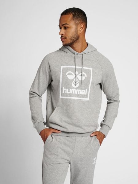 Bluza z kapturem Hummel Isam 2.0. Szare bluzy męskie Hummel, s, bez wzorów, z bawełny, z kapturem. Za 201.85 zł.