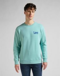 LEE WOBBLY LEE SWS MĘSKA BLUZA KLASYCZNA MINT BLUE L81MSPUD 112145601. Niebieskie bluzy męskie Lee, l, bez wzorów, bez kaptura. Za 139.99 zł.