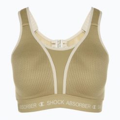 Biustonosz treningowy Shock Absorber Ultimate Run Bra Padded. Brązowe biustonosze Shock Absorber, bez wzorów, z elastanu. Za 159.99 zł.