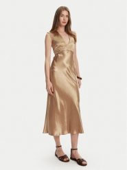 Max Mara Leisure Sukienka koktajlowa Glizia 2516221048 Brązowy Regular Fit. Brązowe sukienki damskie Max Mara Leisure, bez wzorów, z acetatu, wizytowe, bez kołnierzyka, bez ramiączek. Za 749.99 zł.