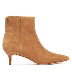 Botki LAUREN RALPH LAUREN. Brązowe botki damskie Lauren Ralph Lauren, bez obcasa, na płaskiej podeszwie, bez zapięcia. Za 769.99 zł.