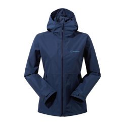 Kurtka przeciwdeszczowa damska Berghaus Bramblfell GTX. Niebieskie kurtki damskie Berghaus, bez wzorów, bez kaptura. Za 839.99 zł.