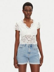 Morgan Bluzka 241-DANSA Écru Slim Fit. Bluzki damskie Morgan, l, bez wzorów, z syntetyku, bez kołnierzyka, bez ramiączek. Za 119.99 zł.