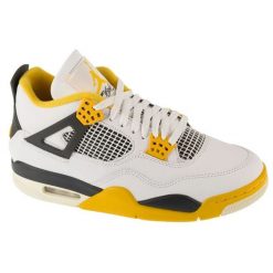 Buty Nike Air Jordan 4 Retro W AQ9129-101. Białe obuwie sportowe damskie bez wzorów, ze skóry, Nike Air Jordan. Za 1,098.75 zł.