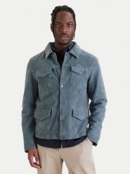 Milestone Kurtka skórzana Valerio 612205 60790 Niebieski Regular Fit. Niebieskie kurtki męskie Milestone, m, bez wzorów, z weluru, bez kaptura. Za 1,699.99 zł.