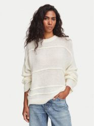 HUGO Sweter Slookia 50564321 Kremowy Oversize. Białe swetry damskie Hugo, s, bez wzorów, z syntetyku, bez kołnierzyka, bez ramiączek, bez kaptura. Za 554.99 zł.