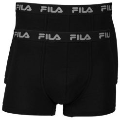 Fila Bokserki Męskie 2-pack, Czarny, Rozmiar S. Czarne bokserki męskie Fila, m, bez wzorów, z bawełny. Za 158.99 zł.